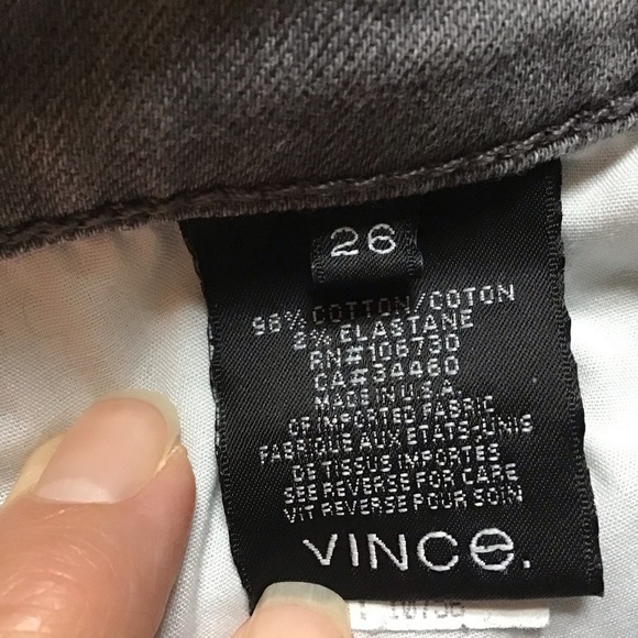 Vince Dylan Skinny Destructed Dark Gray Jeans - Picture 12 of 14